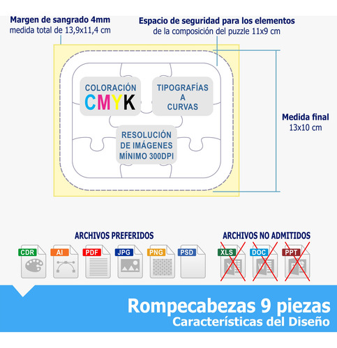 40 Rompecabezas Personalizados De 9 Pz