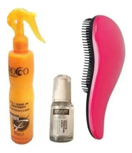 Kit Cepillo Frizz+protector Anti-frizz Morocco+aceite Rocco