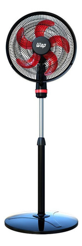 Ventilador de pé Wap W130 Coluna turbo preto com 5 pás cor  vermelho, 50 cm de diâmetro 127 V