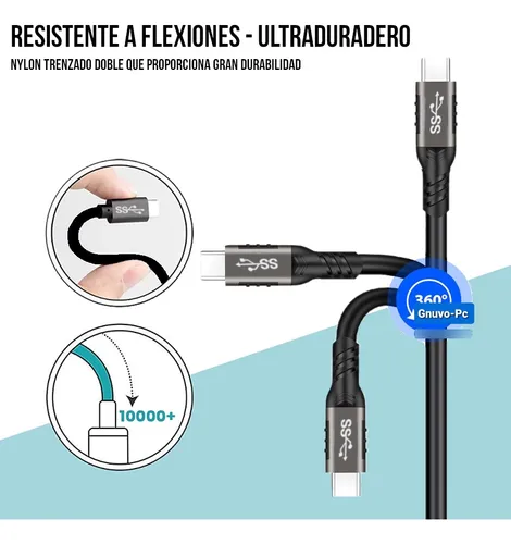 Cable Usb A Tipo C 3.2 3.0 5 Gbps Brio Gafas Rv 2 Metros 2m