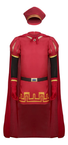 Todollcos Adulto Hombre Farquaad Cosplay Traje Capa Roja Top