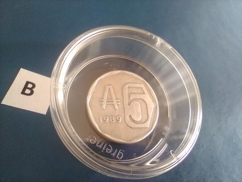 5 Australes Moneda Año 1989 Argentina Con La Caja