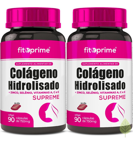 2 Potes Colágeno Hidrolisado Supreme + Vitaminas 90cps
