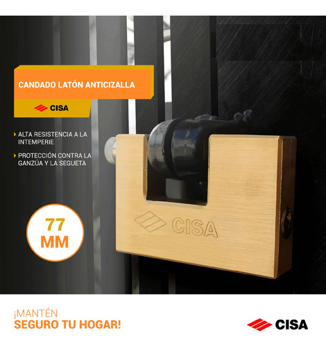 Candado Anticizalla Cisa 77mm Dorado