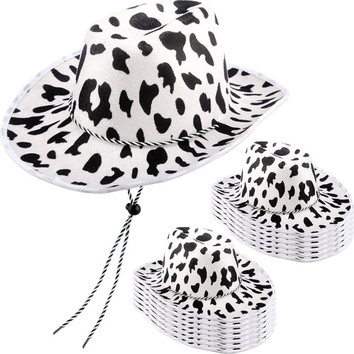 Paquete De 14 Sombreros De Vaquero Con Estampado De Vaca