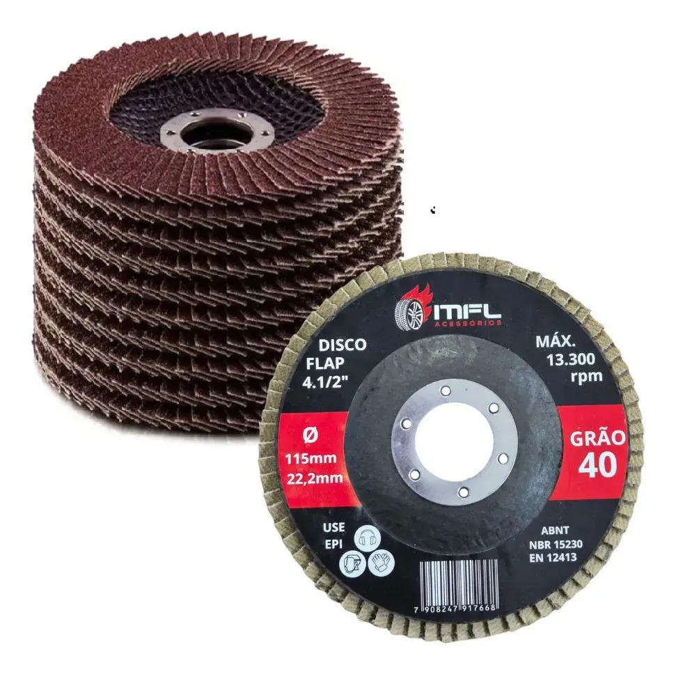 Kit 20 Disco Lixa Tipo Flap 115mm Para Lixadeira, Grao 40