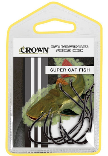 Anzol Super Cat Fish Black 12/0 Crown 05 Unidades Resistente