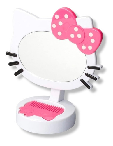 Espejo Pegable Con Cepillo Hello Kitty Super Kawai