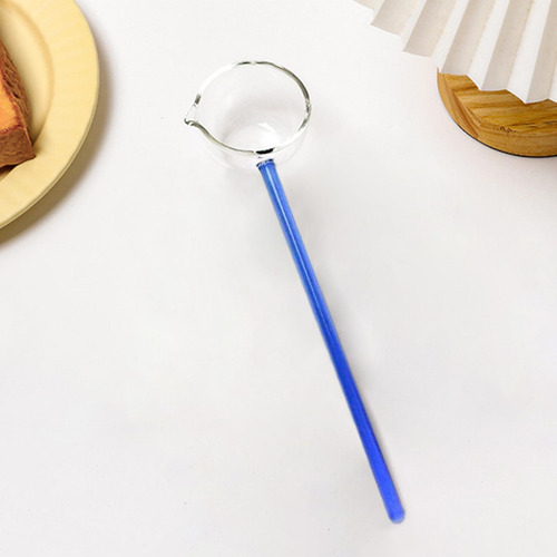 Cucharón De Cocina De Vidrio Soplado En La Boca, Grado Azul