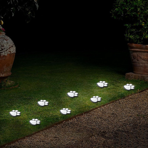 Luces Solares Con Estampado De Huellas De Animales, Decoraci