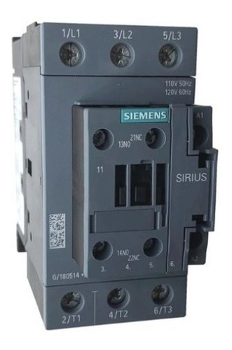Contactor De Potencia 1 Na + 1 Nc Siemens 3rt2038-1ar60