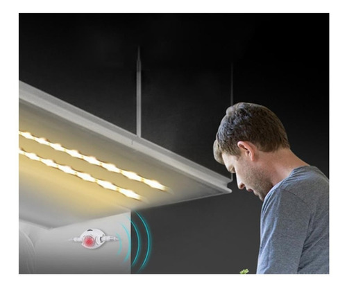 Tira 2 Metros Luz Led Sensor Con Movimiento Noche Luz Calida
