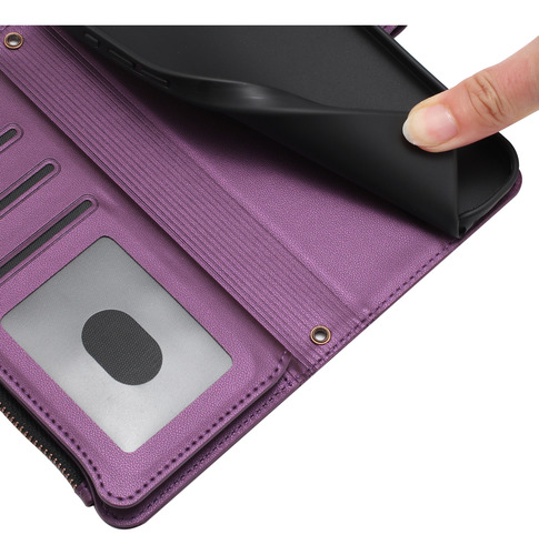 Funda Tipo Cartera De Piel Con Cierre De 9 Ranuras Para Realme Serie 6/7/8, 6 Colores, Correa De Muñeca, Desmontable, Función Atril