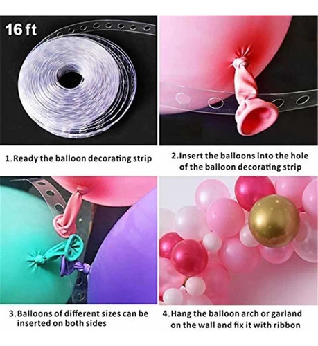 Arco De Globos Rosa Celeste Pastel Luna Estrella Cumpleaño