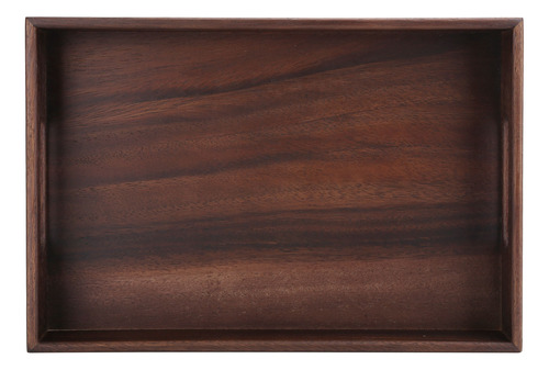Bandeja De Té Rectangular De Madera Con Ranuras Para Servir
