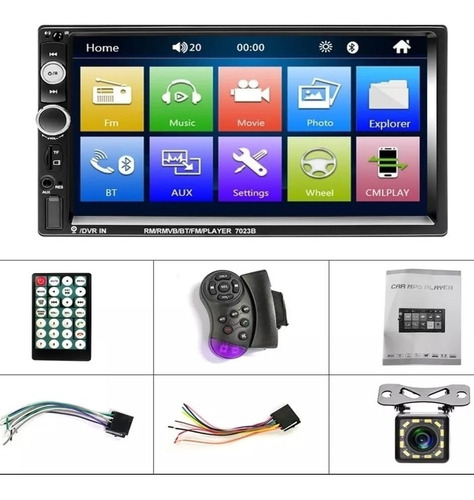 Radio Carro Bluetooth + Cámara Usb Sd Pantalla 7 Hd Mod 2021