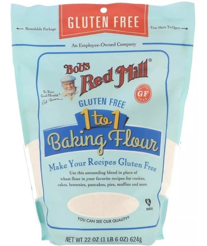 Bob's Red Mill Harina Para Hornear 1 A 1 Gluten Free 624 G