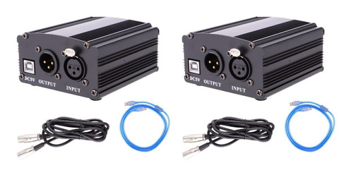 2 Unidad 48 V Phantom Power Adaptador Alimentacion Microfono