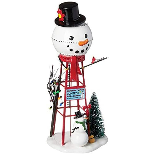 Accesorios Pueblos Figura De Fuente De Agua Snowman