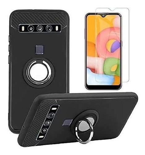 Funda Tpu Negra Suave Para Tcl 10 Se + Protector De Regalo