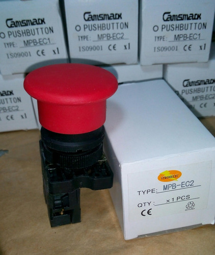 Pulsador De Parada Emergencia Tipo Hongo 22mm Sin Retension