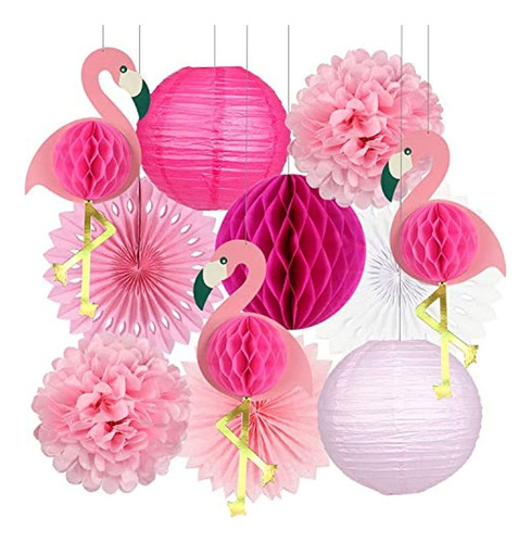 Decoraciones De Fiesta Tropicales Rosa Flamingo Suministros