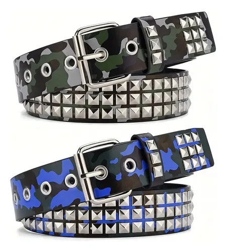 Punk Belt Studs Y2k Jeans Urbano Unissex | MercadoLivre