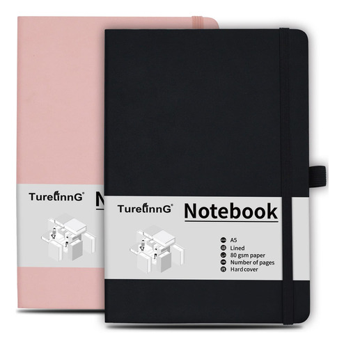 Turelinng Cuaderno Clasico A5 De Tapa Dura De 196 Paginas (n