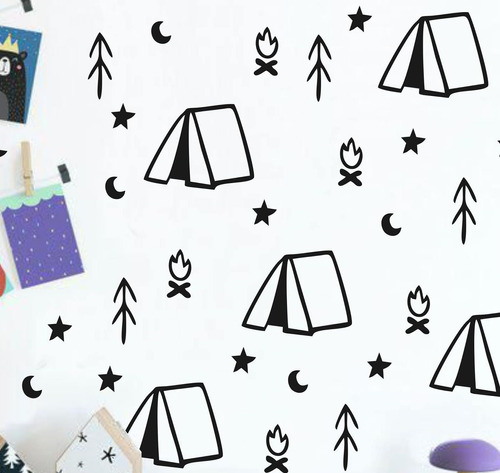 Vinilos Decorativos Infantil Pack Mediano Carpas Tipis Trama