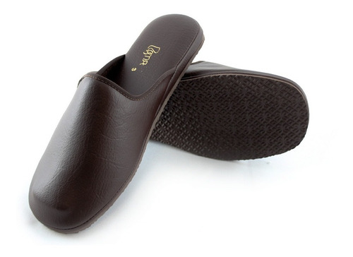 Imagen 3 de 4 de Pantuflas En Cuero. Zapatos Para Hogar Cómodos Hombre