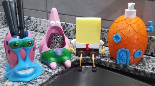 Kit Bob Esponja Cocina - Patricio - Piña - Gary. 3d