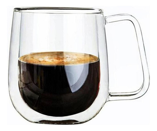 Set 2 Tazas Doble Pared Vidrio 250ml Cafe Cappuccino Norplat