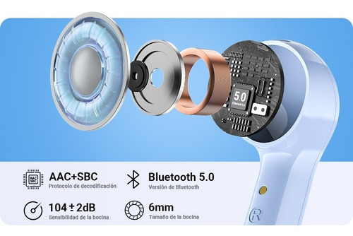 Imagen 3 de 8 de Audífonos Acefast Inalámbricos Con Bluetooth Y Pantalla Led