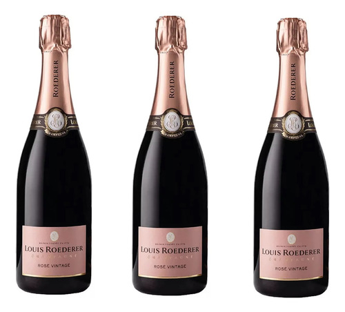 Pack De 3 Champagne Louis Roederer Rose 750ml