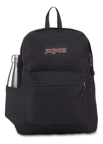 Mochila Jansport Superbreak negra y negra original para uso pesado