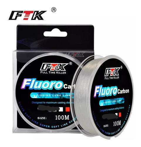 Línea Monofilamento Fluorocarbón Ftk 0.40mm/13.7kg,100mts.