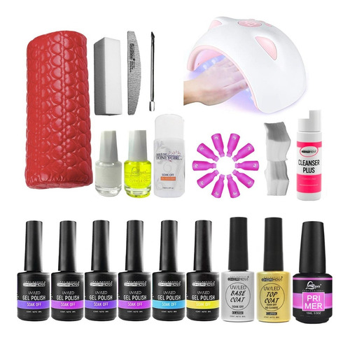 Kit Esmaltado Permanente Lámpara Uv 36w Uñas