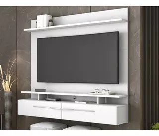 Panel para TV de hasta 60 pulgadas con estantes Nt1110, notable color blanco