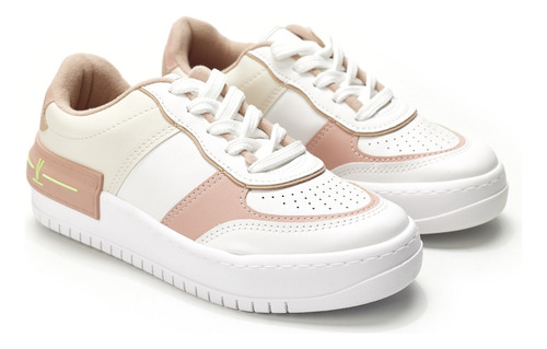 Imagen 4 de 4 de Zapatilla Blanca Y Rosa Mujer Vizzano