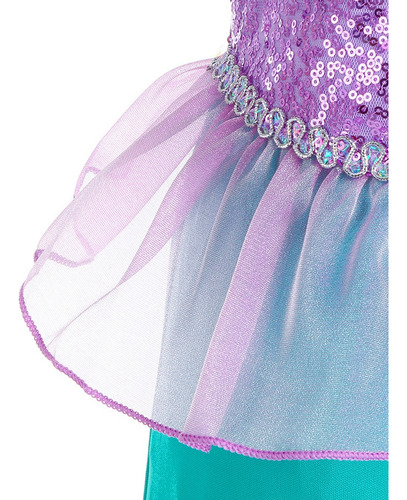 Disfraz De Sirena De Princesa Ariel Vestido Verano Para Niñas Fiesta Cumpleaños Carnaval De Rol Halloween