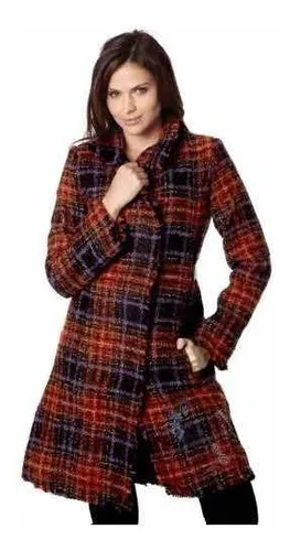 Abrigo cuadros desigual hotsell