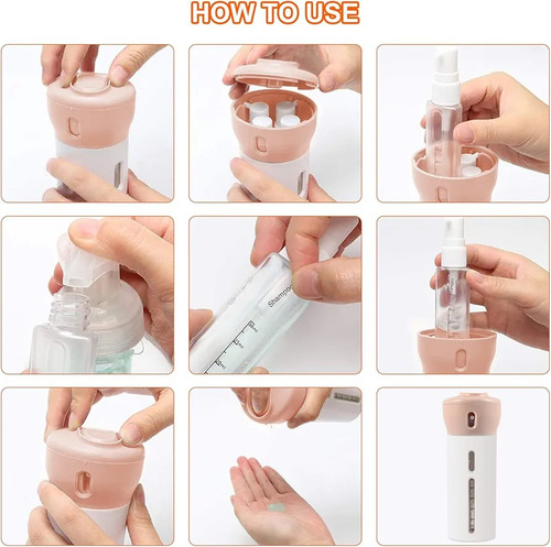 Smart Travel Botella Dispensador Set 4 En 1 Para Viajes