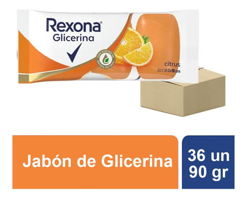 Pack Jabon Rexona De Glicerina Citrus Aceite 36un 3 X 90 Gr