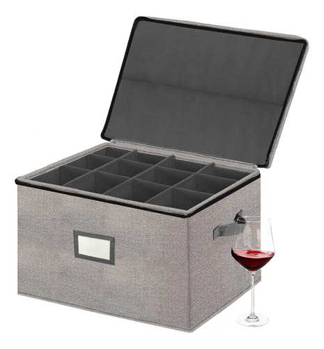 Xmasorme Caja De Almacenamiento Para Copas De Vino Con Divis