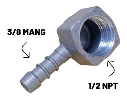 Codo Cachimbo Galvanizado 1/2 Npt X 3/8 Espiga