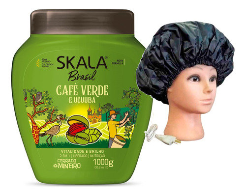 Brasil Cafe Verde Skala Mascara Vegana 1kg + Gorro Eléctrico