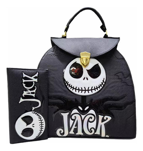 Jack Skellington Bolso Mochila Con Cartera Para Dama 