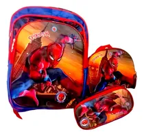 Comprar Kit Mochila Lonchera Lapicera Escolar Con Luz 3d  Stich Mikey Spiderman Sonik Kuromy   Capitan America Encanto Entre Otros