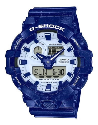 Reloj Casio G-shock Ga700bwp-2a Original Time Square Color De La Correa Azul