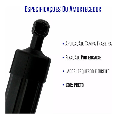 Par Amortecedor Tampa Elétrico Traseiro Sw4 2020 2021 2022
